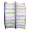 Light Pink, Lavender & Lime Striped Wired Ribbon - 1.5" x 10yds
