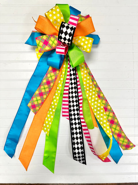 Summer Bow With Pinks - XL-Large Streamer