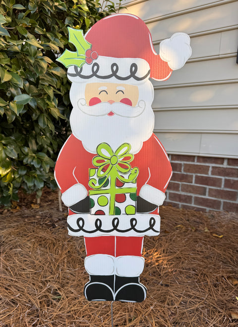Santa Claus - Christmas Corrugated Coroplast Yard Stake