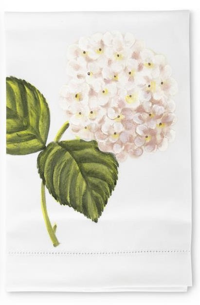 Hydrangea Handpainted Cotton Guest Towel - Pink
