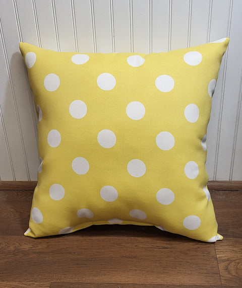 Outdoor Pillow - Citrus Yellow Polka Dot