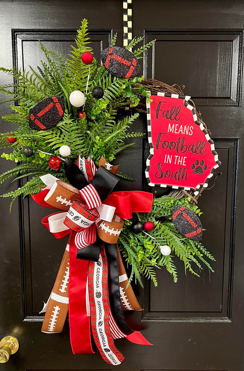 Georgia Football Wreath - 18" Round