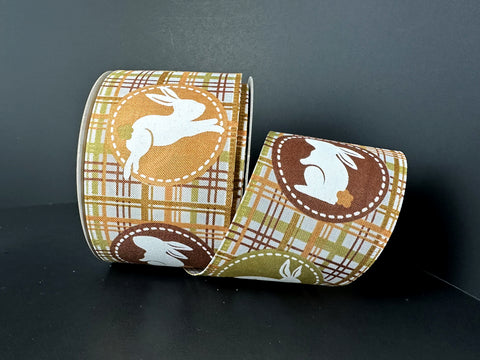 Brown Scrapbook Bunnies Wired Ribbon - 2.5" x 10yds