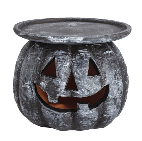 4.5" Terra Jack-O-Lantern Pillar Candle Holder