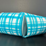Turquoise Watercolor Tuttola Plaid Wired Ribbon - 4" x 10yds