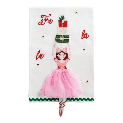 Ballarina Dangle Embroidery Hand Towel