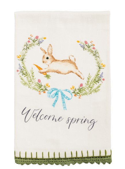 Welcome Spring Printed Hand Towel