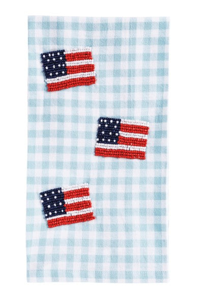 Flag Beaded Americana Towel - Blue