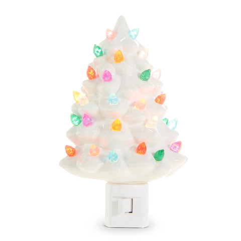 6" Vintage Tree Night Light - White