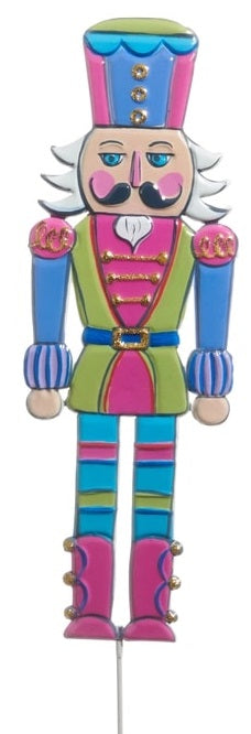35.5" Candy Shop Nutcracker Yard Stake - Lime/Pink