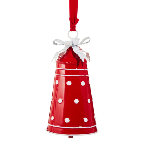 11.25" Polka Dot Bell - Red with White