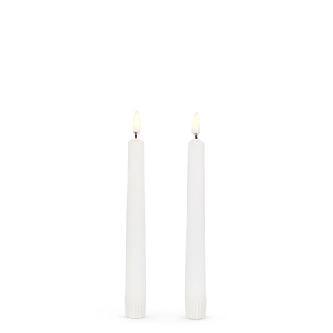 7" Set of 2 Taper Candles (Battery Operated) - White