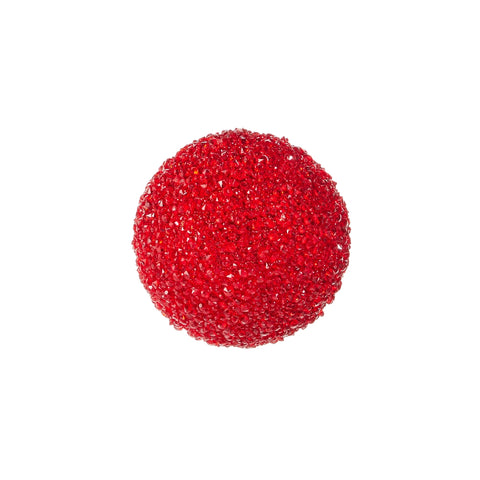 4.5" Gem Beaded Ornament - Red