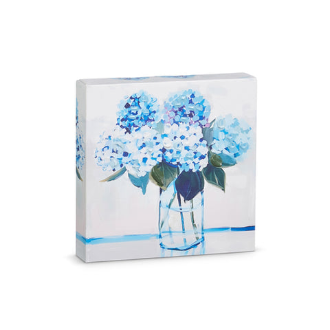 6" Blue Floral Wall Art Canvas