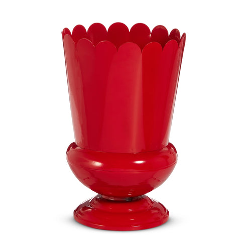 10" Scalloped Urn - Red