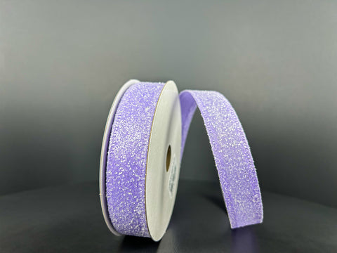 Lavender Glitter Wired Ribbon - 7/8" x 10yds