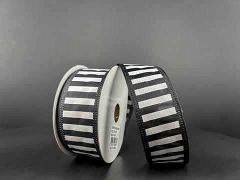 Black Stripe Wired Ribbon - 1.5"x10Yds