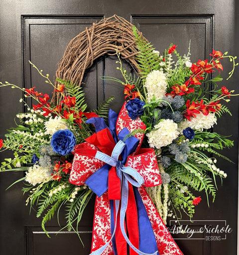 *READY to SHIP* - Patriotic Wildflower Wreath