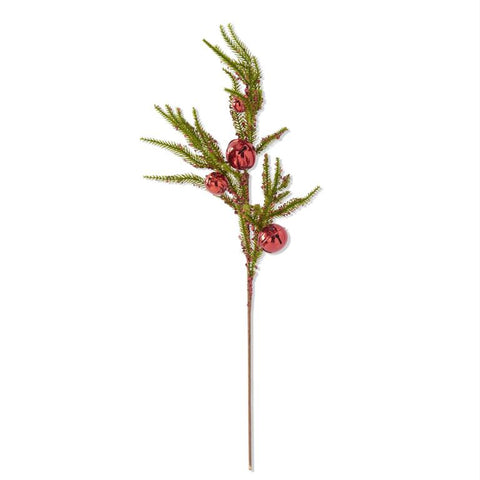 29" Sequin & Bell Pine Stem - Red