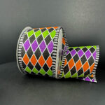 Halloween Harlequin Wired Ribbon - 2.5" x 10yds