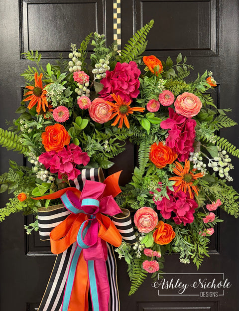 *READY to SHIP* - Garden Party Floral Pop Wreath