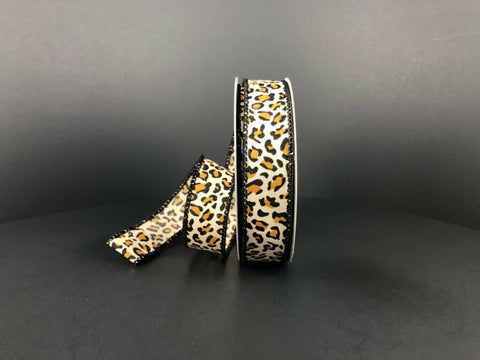 Petite Satin Cheetah Wired Ribbon - 7/8" x 10yds