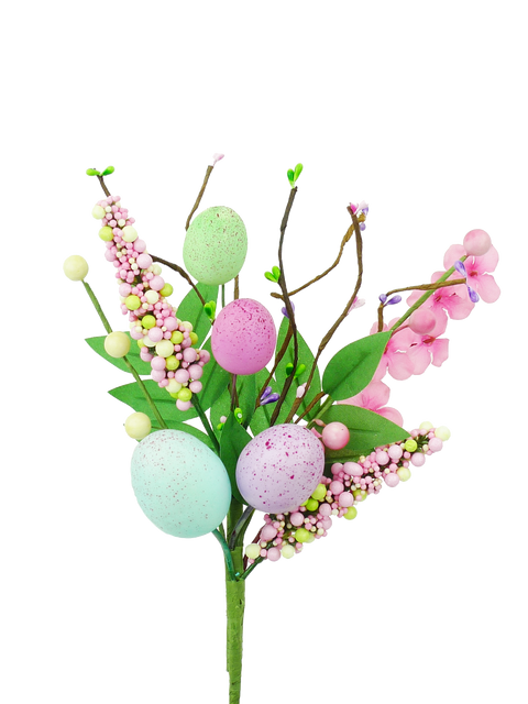 Egg Berry Peach Blossom Pick - Pastels