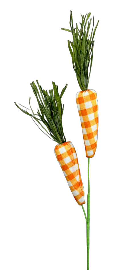 Gingham Carrot Spray x2 - Orange
