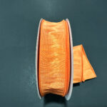 Peach Faux Dupioni Wired Ribbon - 1.5" x 25yds