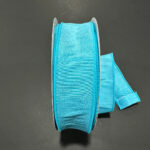 Aqua Dupioni Wired Ribbon - 1.5" x 25yds