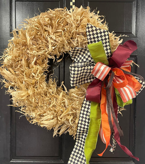22” Corn Shuck Wreath
