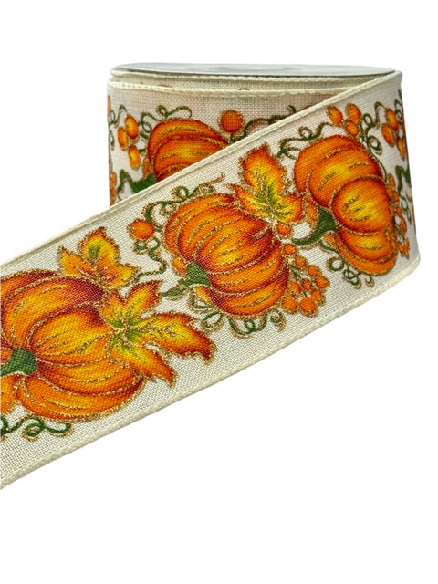Pumpkin Row Wired Ribbon - 2.5" x 10yds