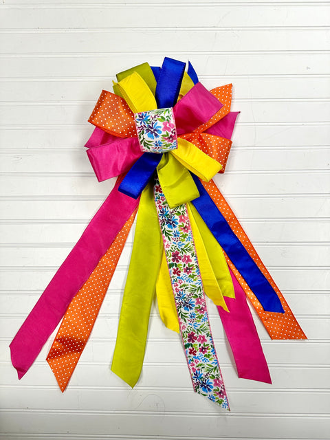 Spring Bouquet Floral - Front Porch Bow- Streamer