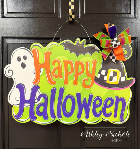 Happy Halloween Boo Crew Door Hanger (UV Printed)