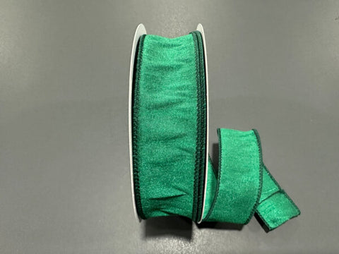 Emerald Dupioni Wired Ribbon - 1.5" x 25yds