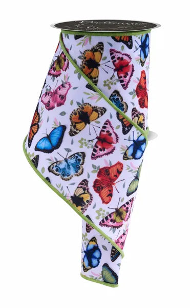 Colorful Butterfly Wired Ribbon - 4" x 10yds