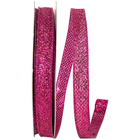 Fuchsia Glitter Wired Ribbon - 5/8" x 25yds
