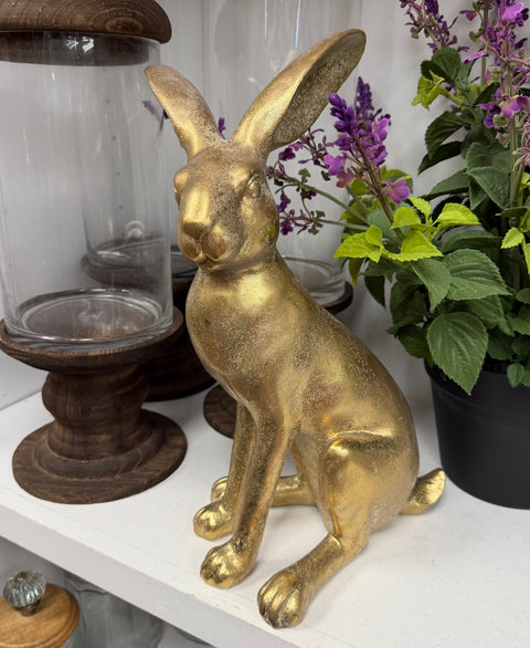 15.5" Resin Bunny - Champagne Gold