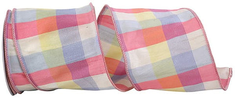 Afternoon Check Wired Ribbon - 4" x 10yds