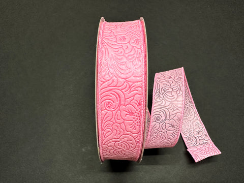 Light Pink Embossed Wired Ribbon - 1.5" x 50yds