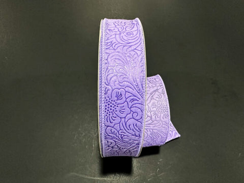 Lavender Embossed Wired Ribbon - 1.5 x 50yds