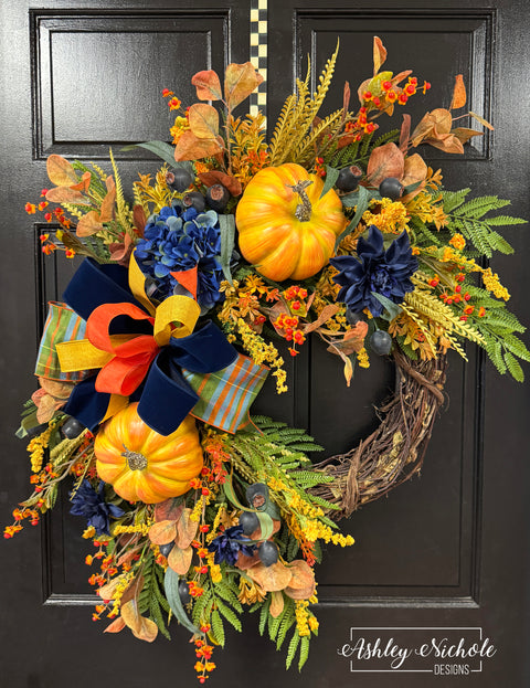 A Navy Dream Fall Wreath