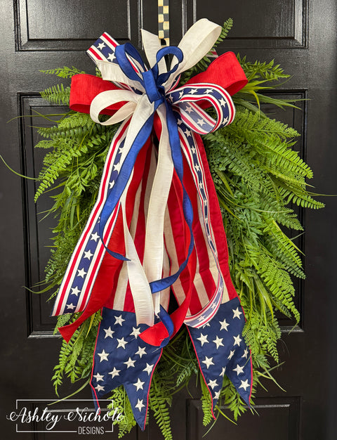 Americana Stars & Stripes SASH Grasses Wreath
