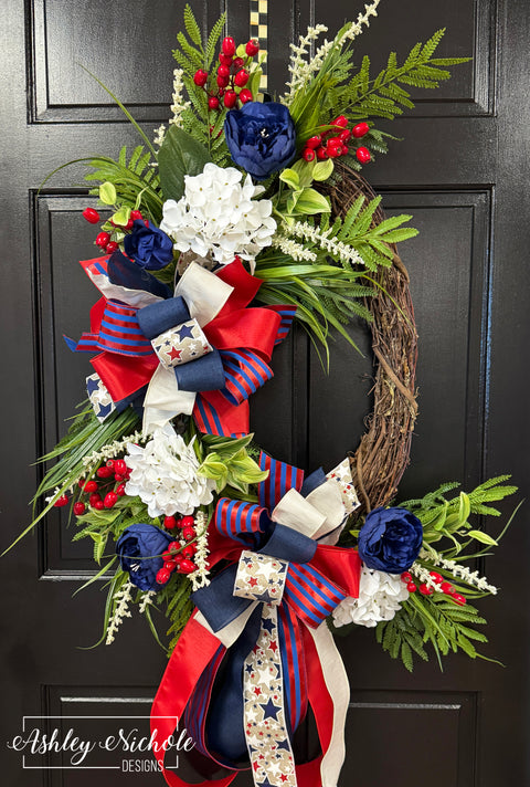 America The Beautiful Patriotic Wreath