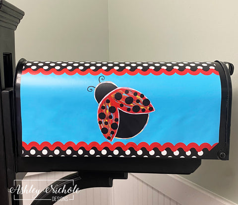 Artsy Ladybug - Magnetic Vinyl Mailbox Cover