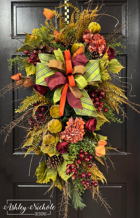 Autumn Berries & Florals Swag