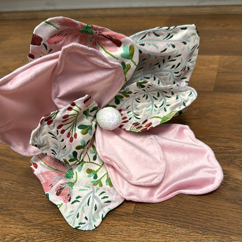 Fabric Flower Pick - Pink