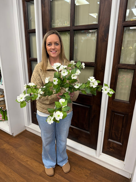 26" Hanging Impatients Plant - White - UV Treated