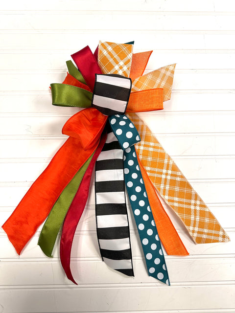 Fall Colorful Bow - Small Streamer