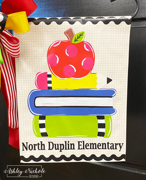 Back to School Stack - Vinyl Garden Flag